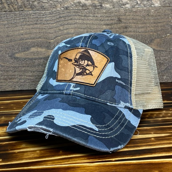 Dolphin (Mahi) Leather Patch - Ponytail Hat