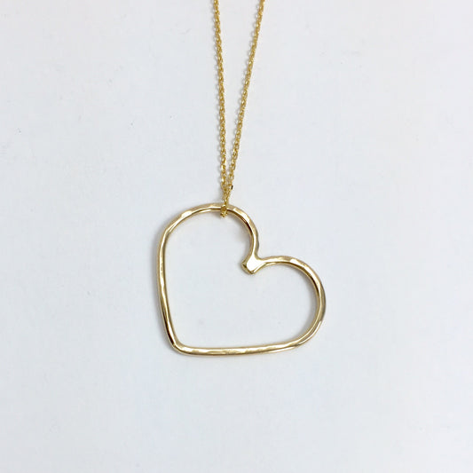14K Floating Heart Necklace
