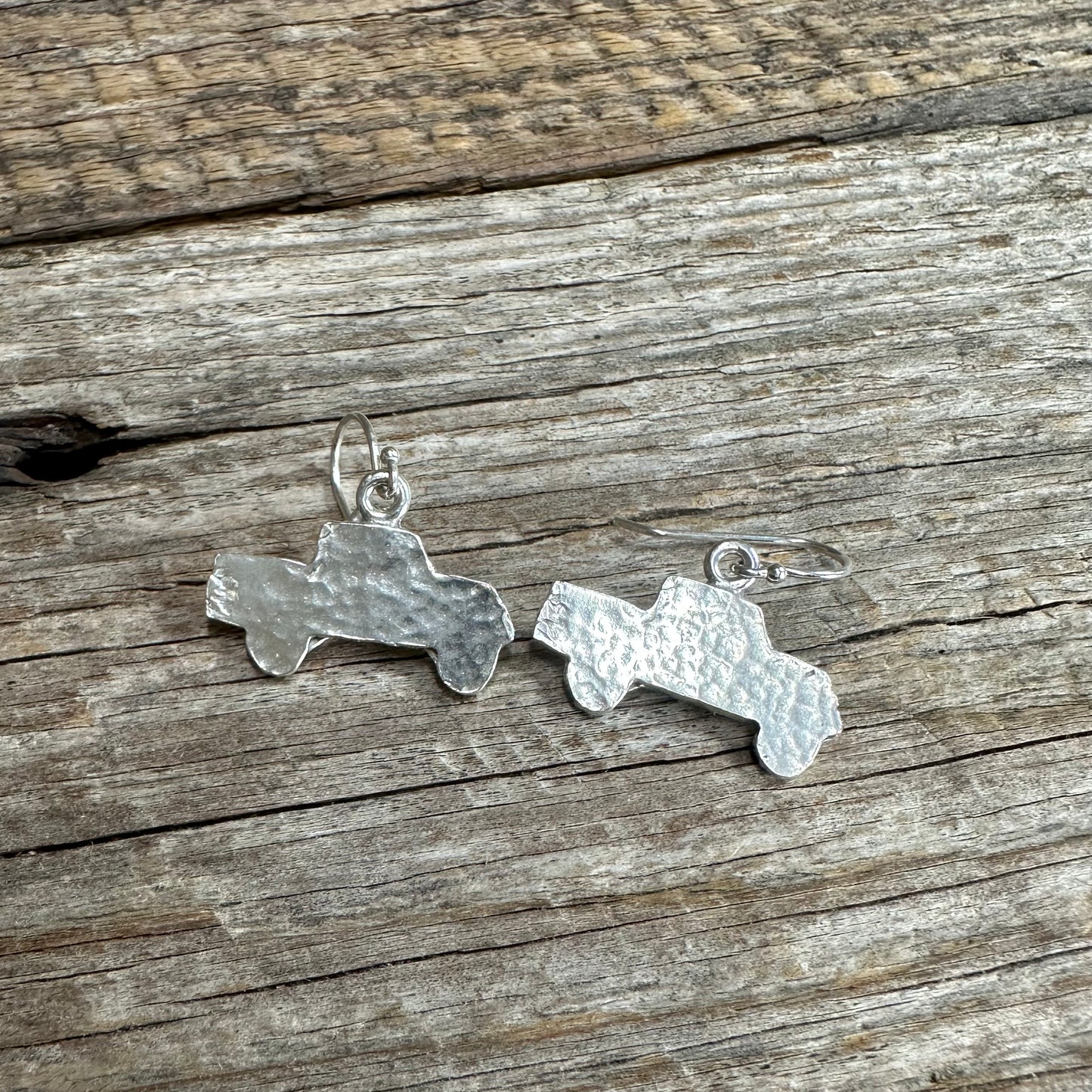 Jeep Gladiator Silhouette - Sterling Silver Handmade Earrings 2D2