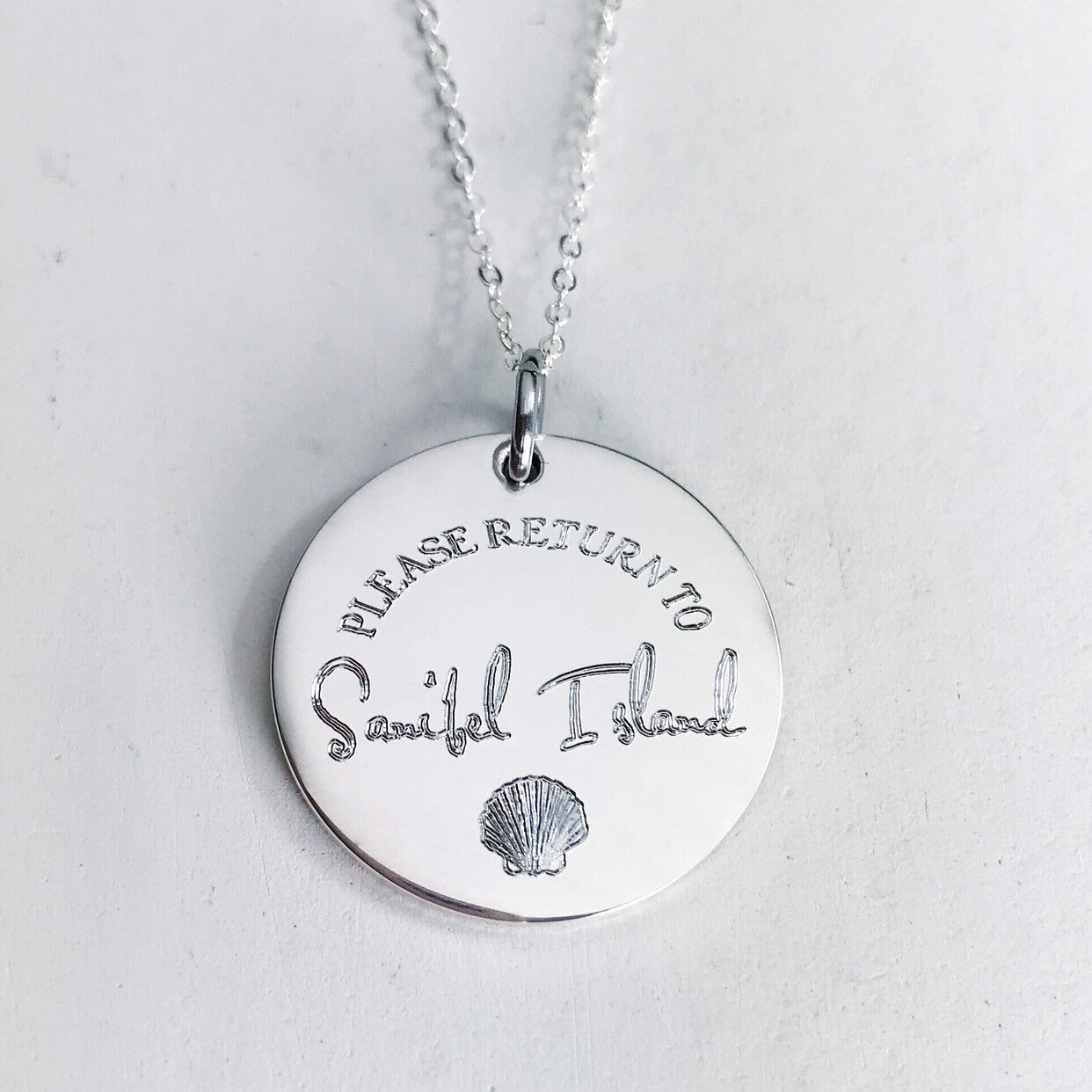 Please Return To - Key West - Sterling Silver - Florida Pendant