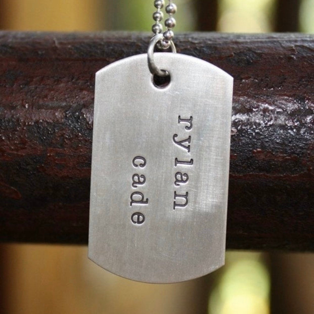 Dog Tag Necklace - Hand Stamped Sterling Silver Dog Tags Necklace - Personalized Gift - Custom Dog Tags