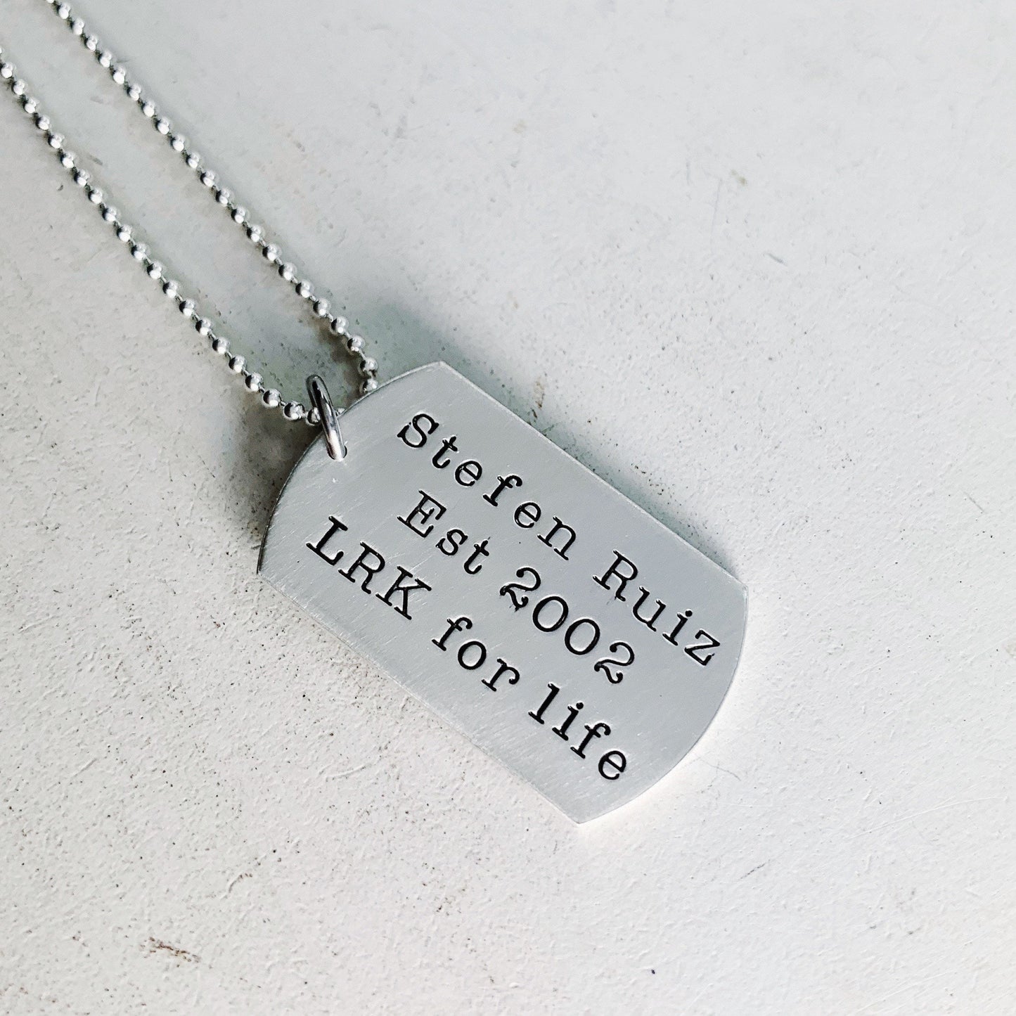 Dog Tag Necklace - Hand Stamped Sterling Silver Dog Tags Necklace - Personalized Gift - Custom Dog Tags