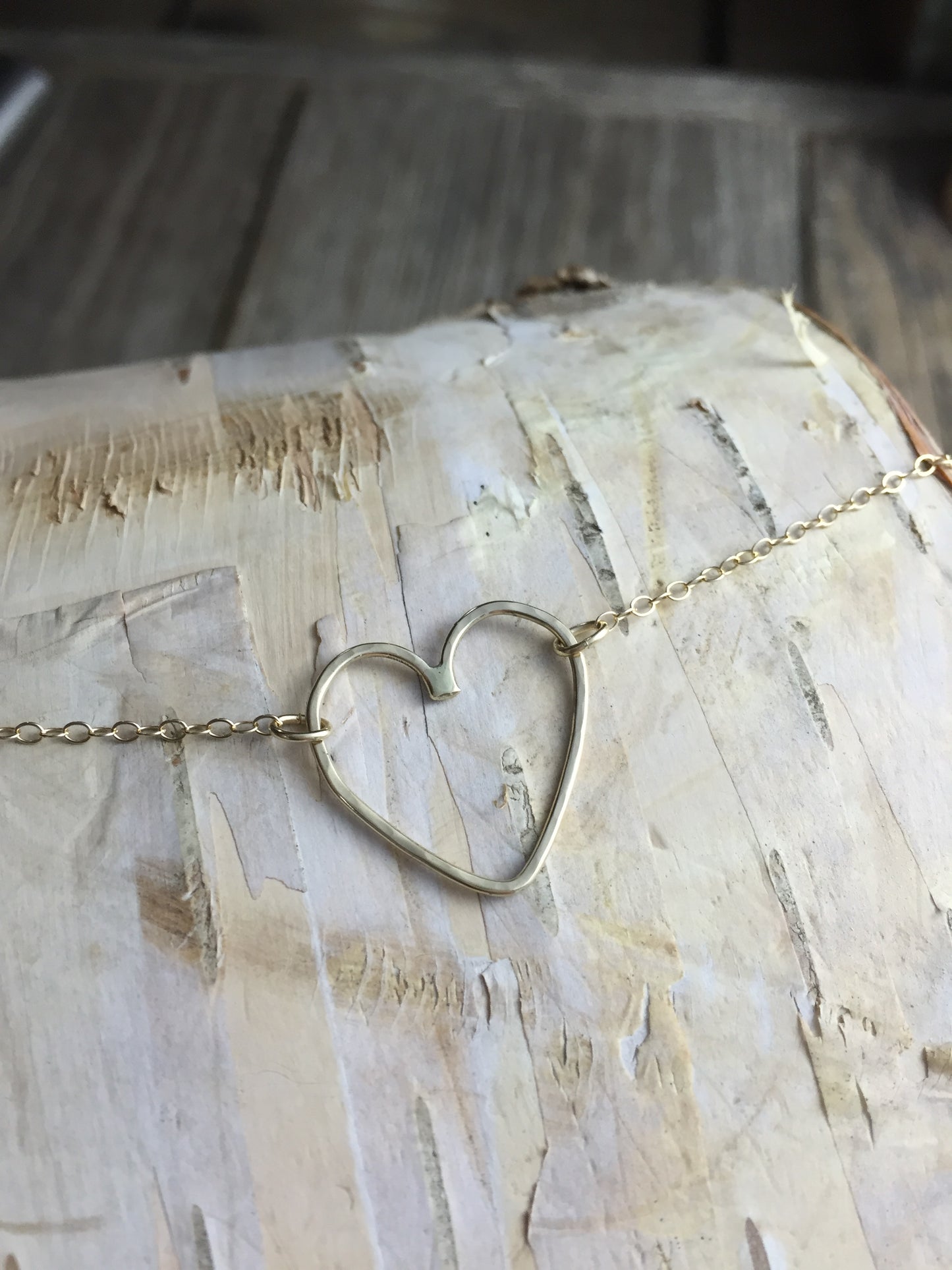 14K Heart Link Necklace