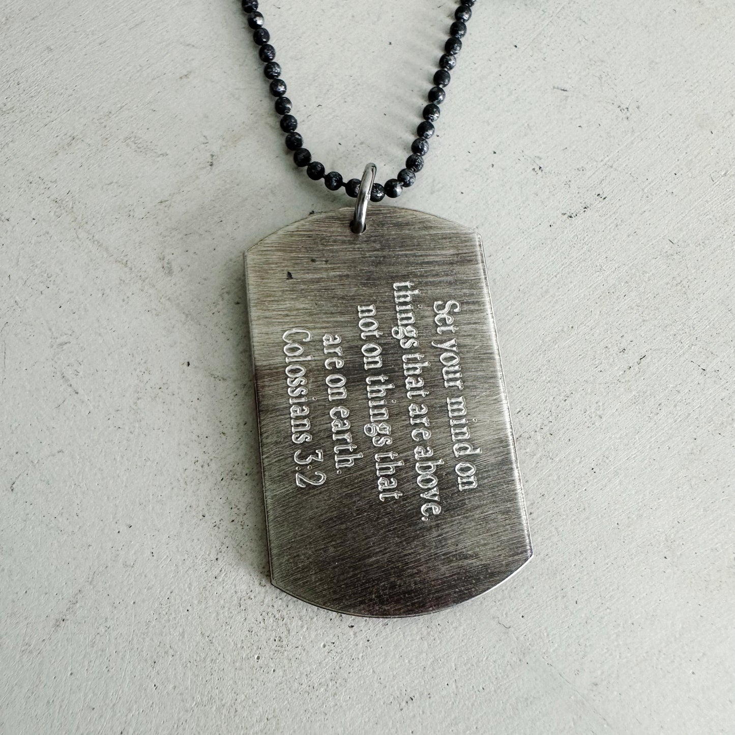 Scripture Dog Tag Necklace - Handmade Sterling Silver Dog Tags Necklace - Custom and Personalized Just for You - Small Dog Tags