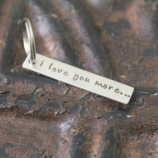 I Love You More Keychain - Sterling Silver Keepsake Charm