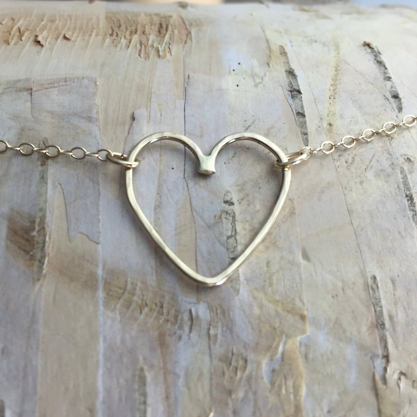 14K Heart Link Necklace