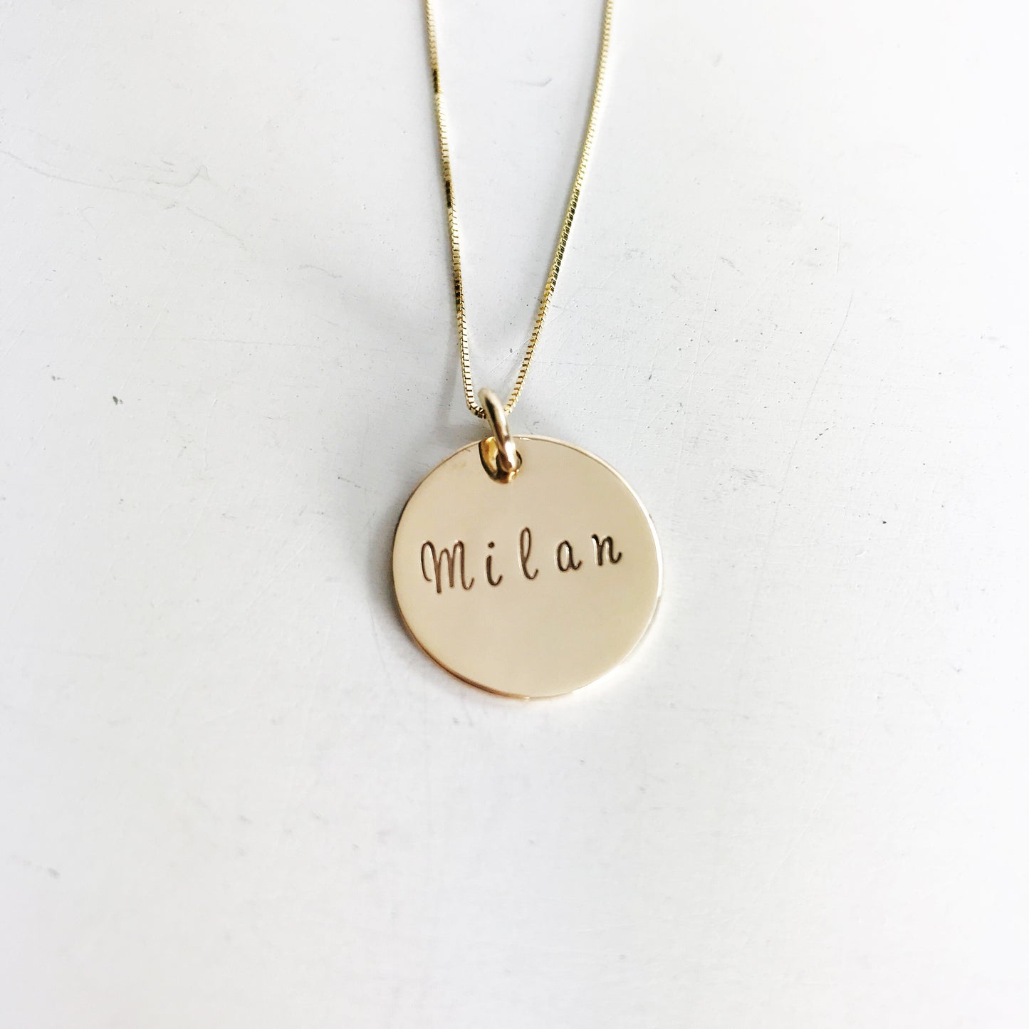 14K Gold Name Necklace - Handmade Gold Charm Necklace