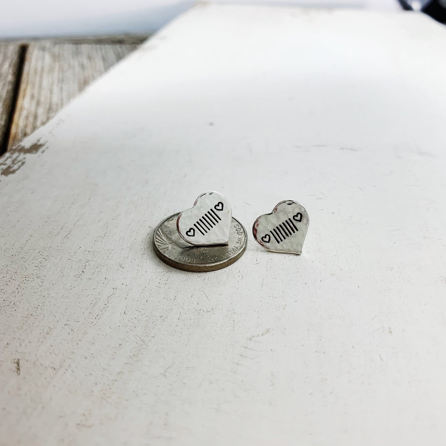 Jeep Earrings - Heart Jeep Grills - Sterling Silver Stud Earrings