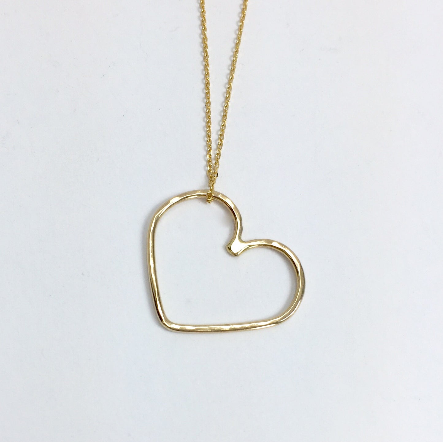 14K Floating Heart Necklace