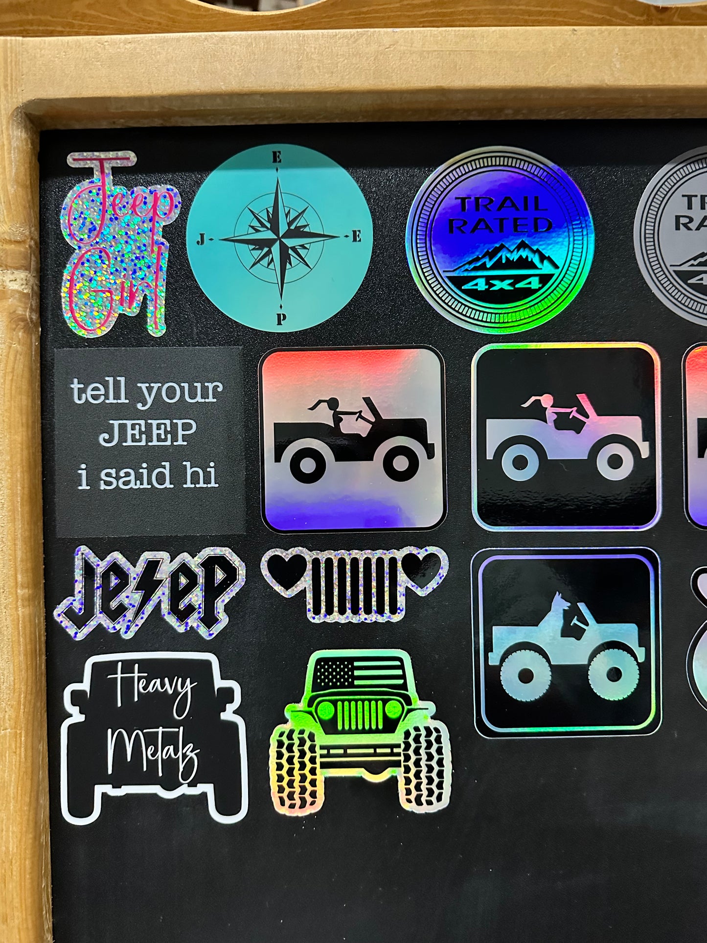 Jeep Girl Sign 2 Holographic Sticker