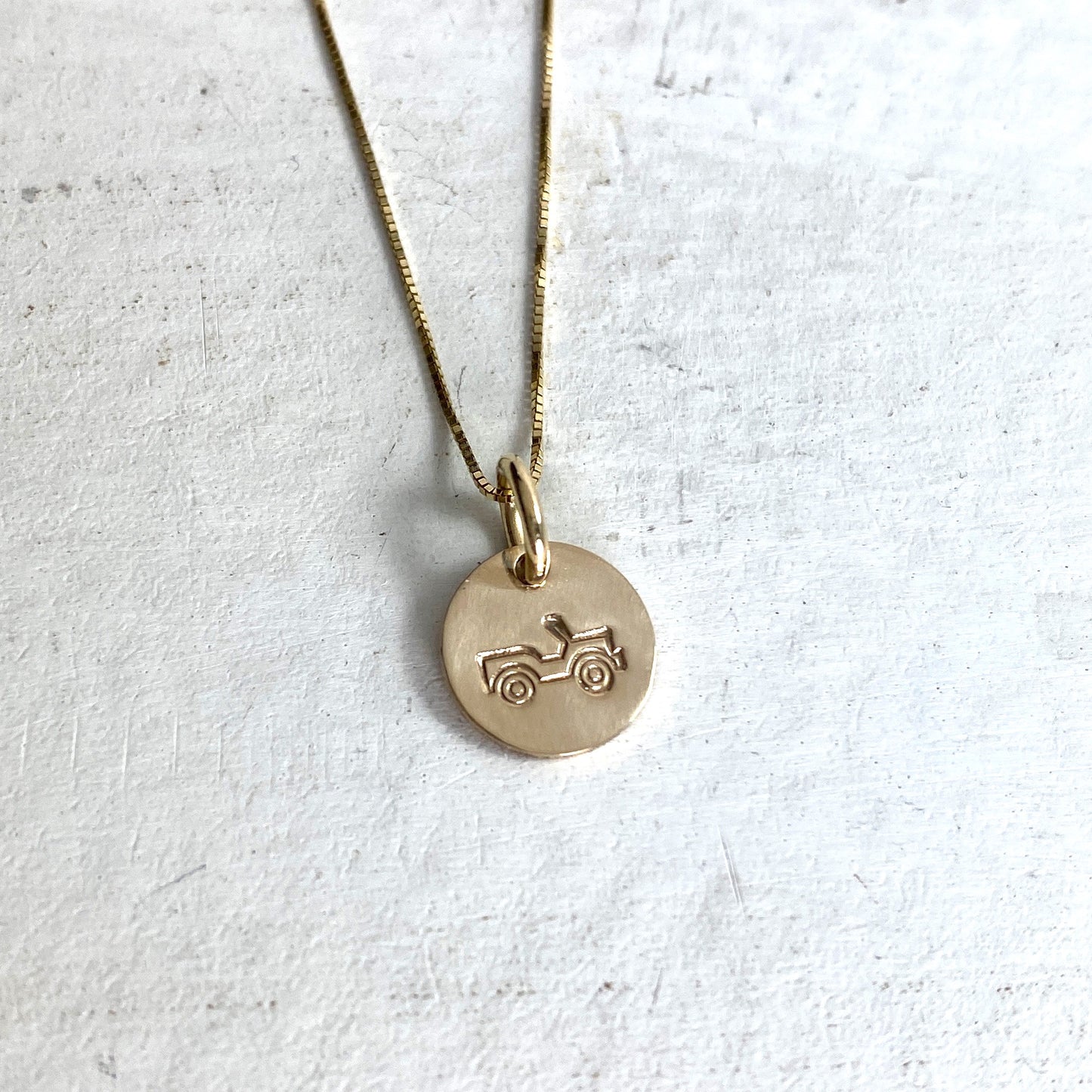 14K Gold Dainty Jeep Necklace