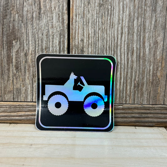 Jeep Dog Sign Holographic Sticker