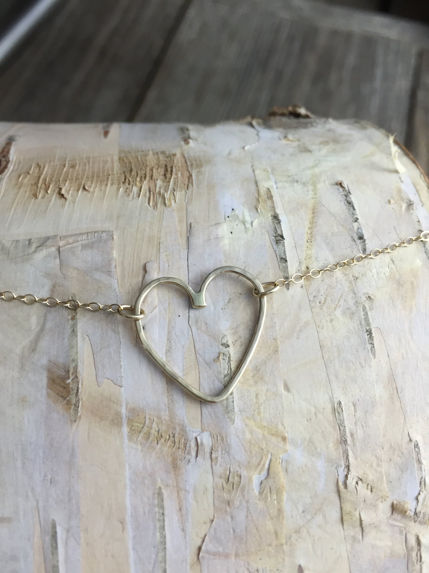 14K Heart Link Necklace