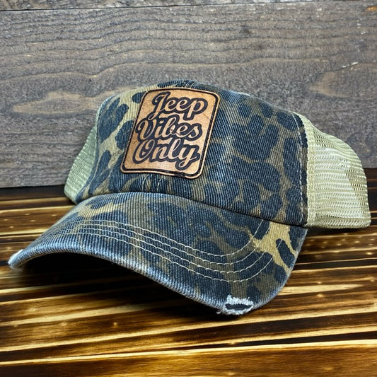 JEEP Vibes Only - Rectangle Leather Patch - Ponytail Hat