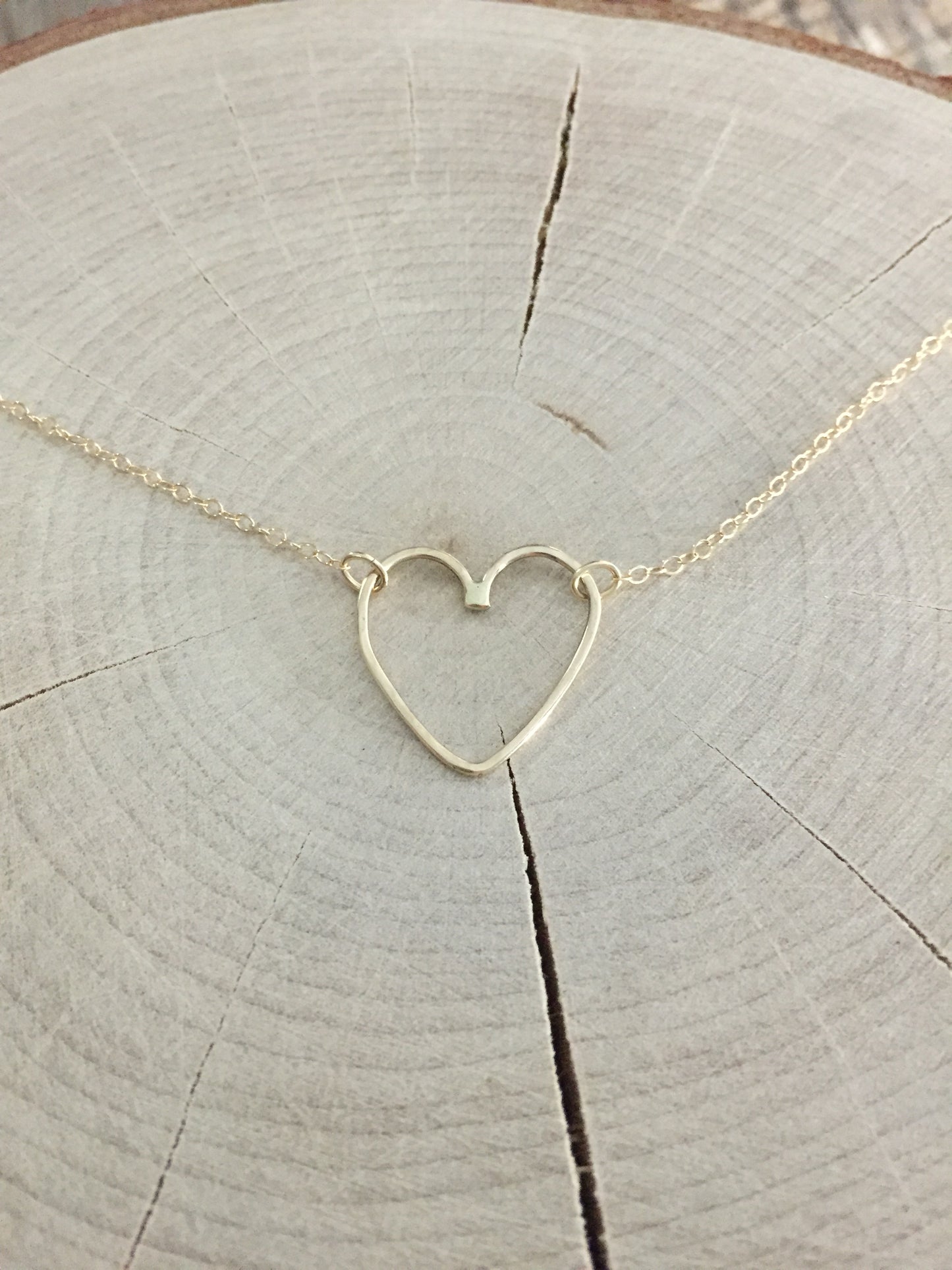 14K Heart Link Necklace