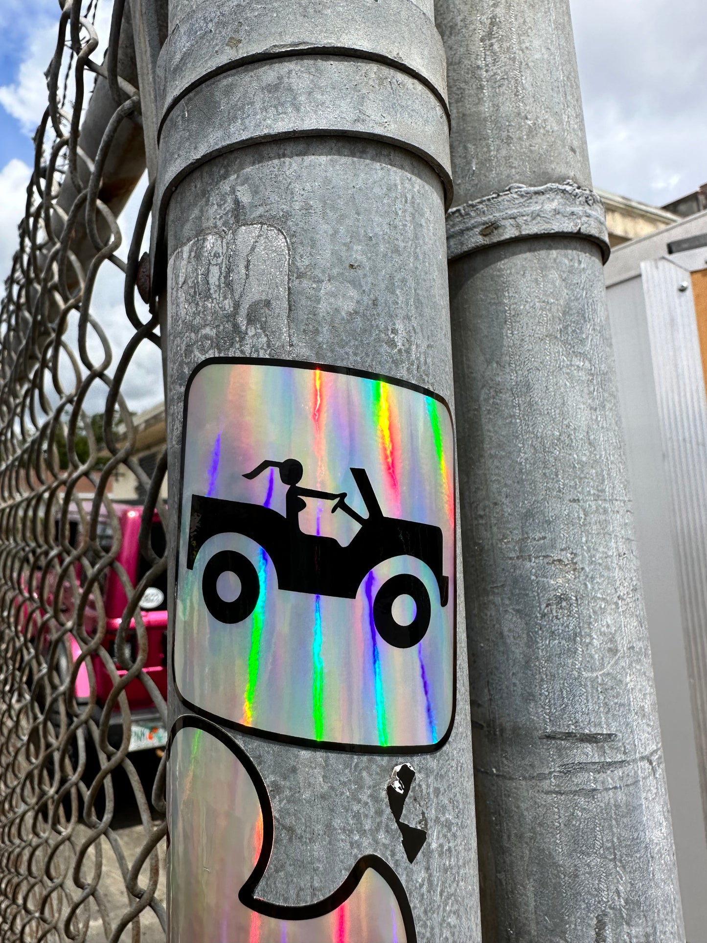 Jeep Girl Sign Holographic Sticker