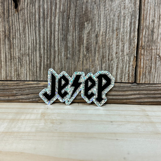 Rock On Jeep Style Holographic Glitter Sticker