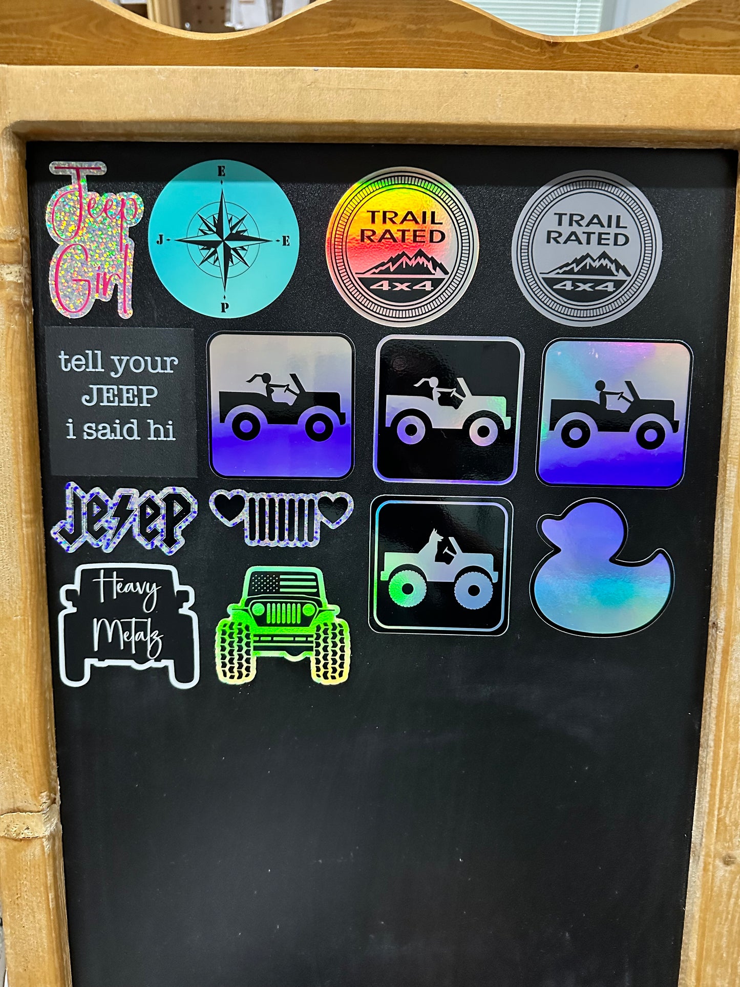 Jeep Girl Sign 2 Holographic Sticker