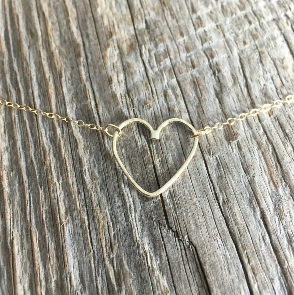 14K Heart Link Necklace