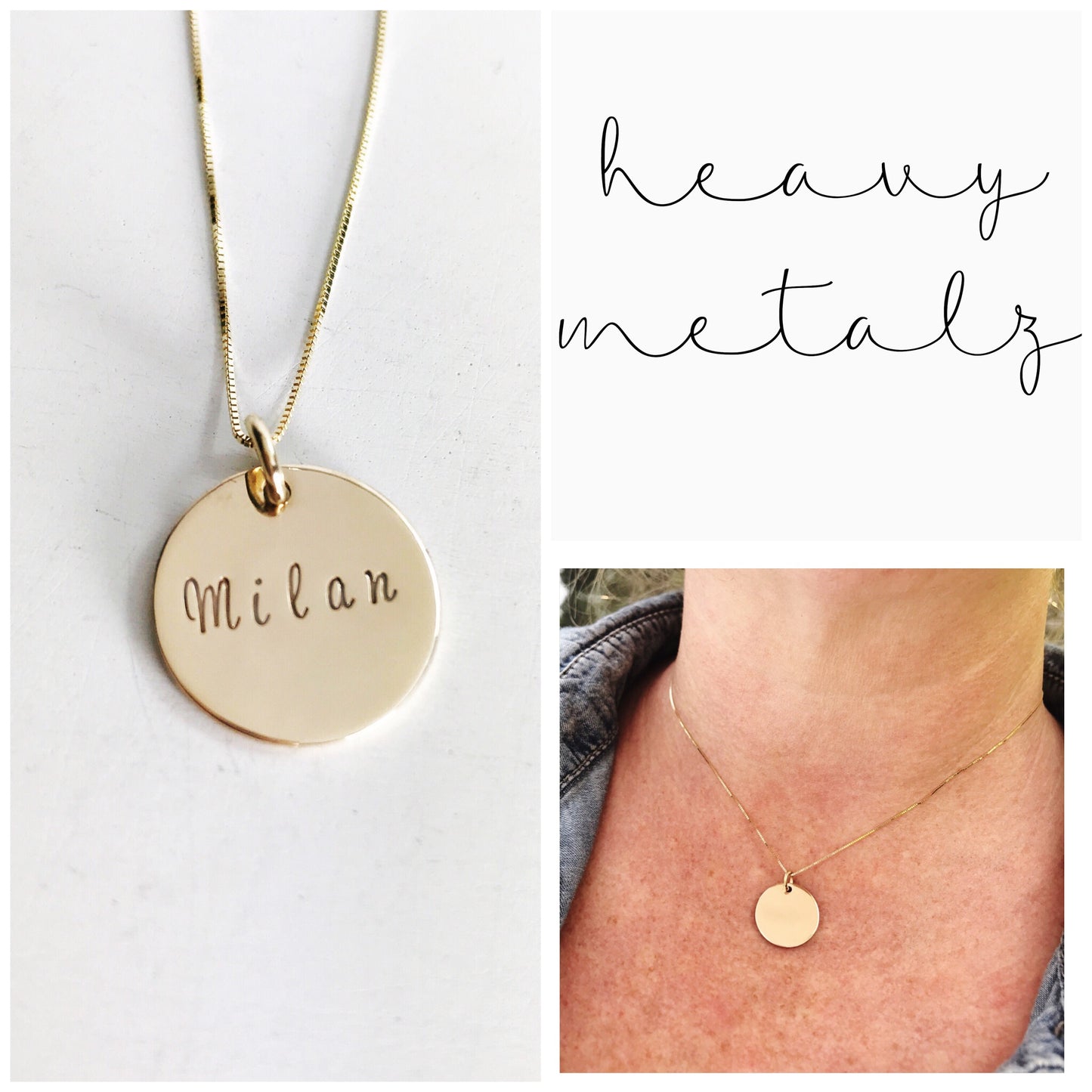 14K Gold Name Necklace - Handmade Gold Charm Necklace