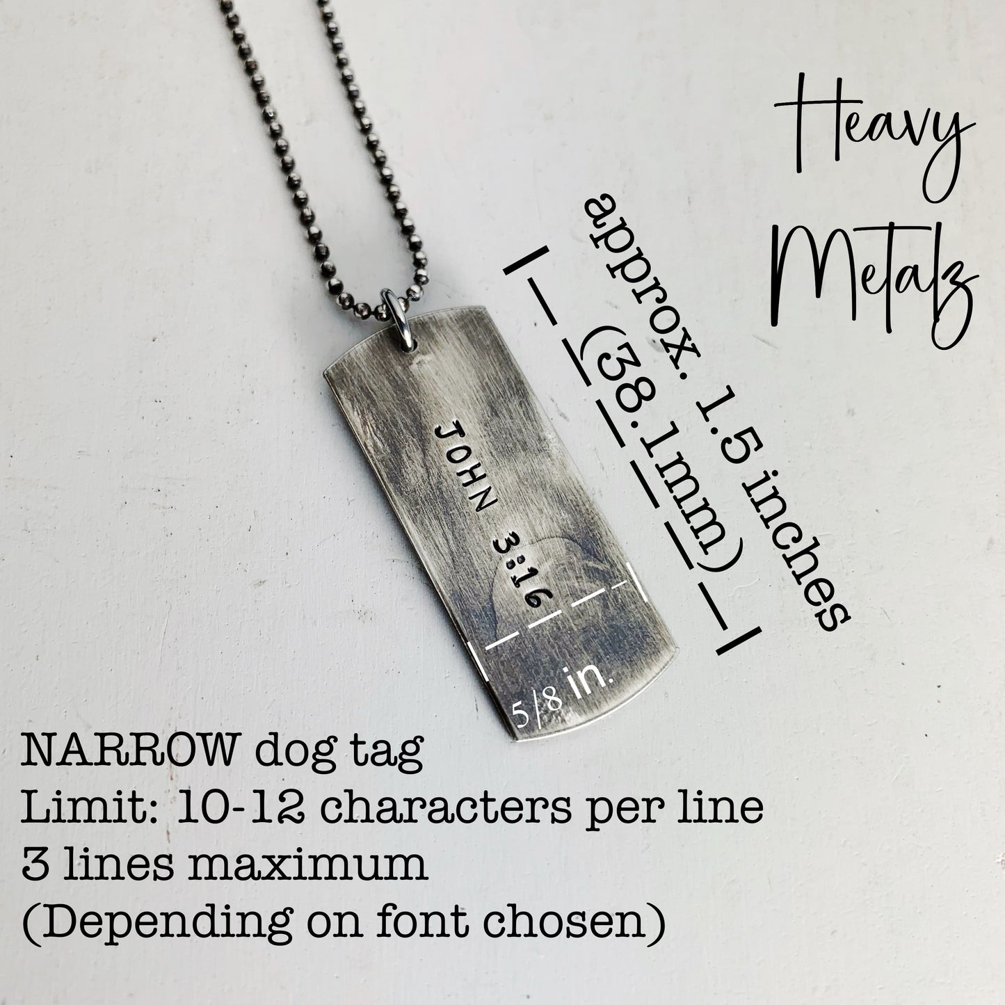 Dog Tag Necklace - Handmade Sterling Silver Dog Tags Necklace - Custom and Personalized Just for You - Narrow Dog Tags