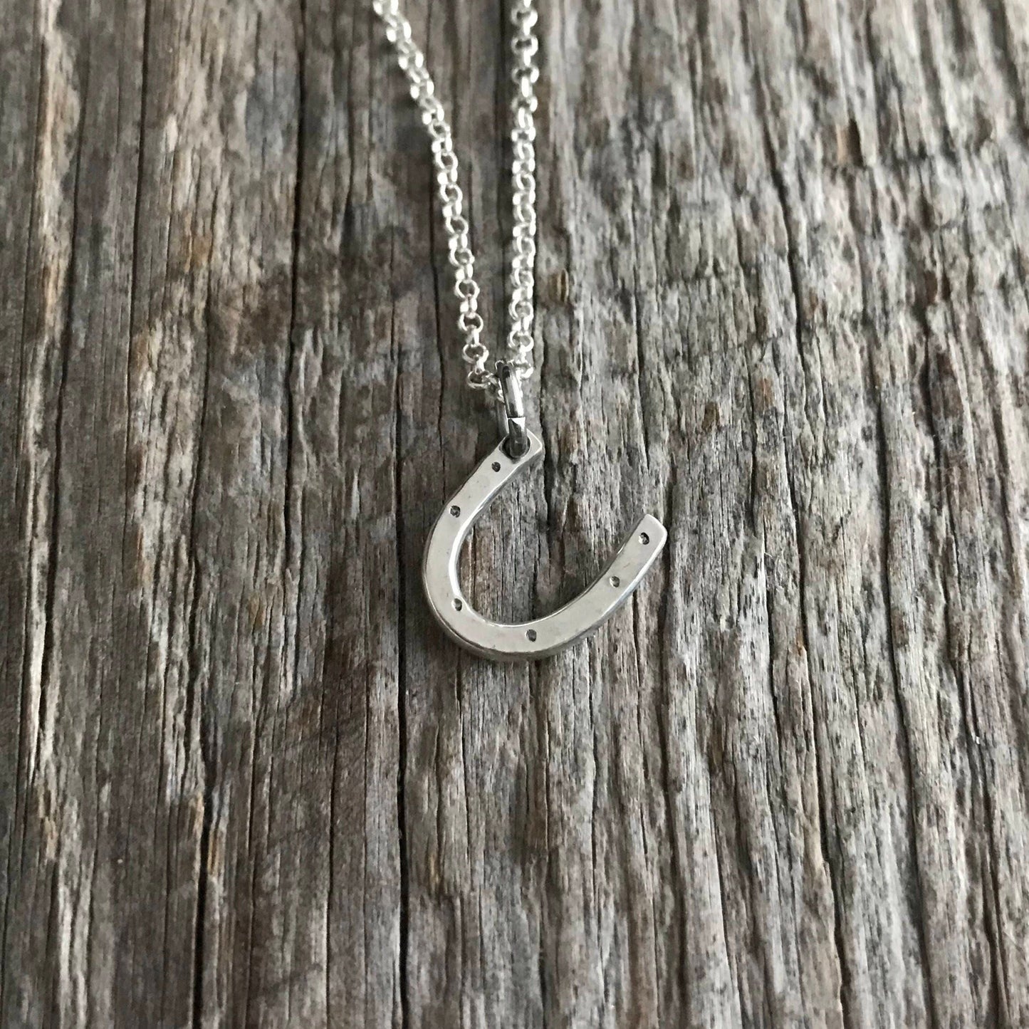 Horseshoe Necklace - Handmade Sterling Silver Charm - Equestrian Jewelry