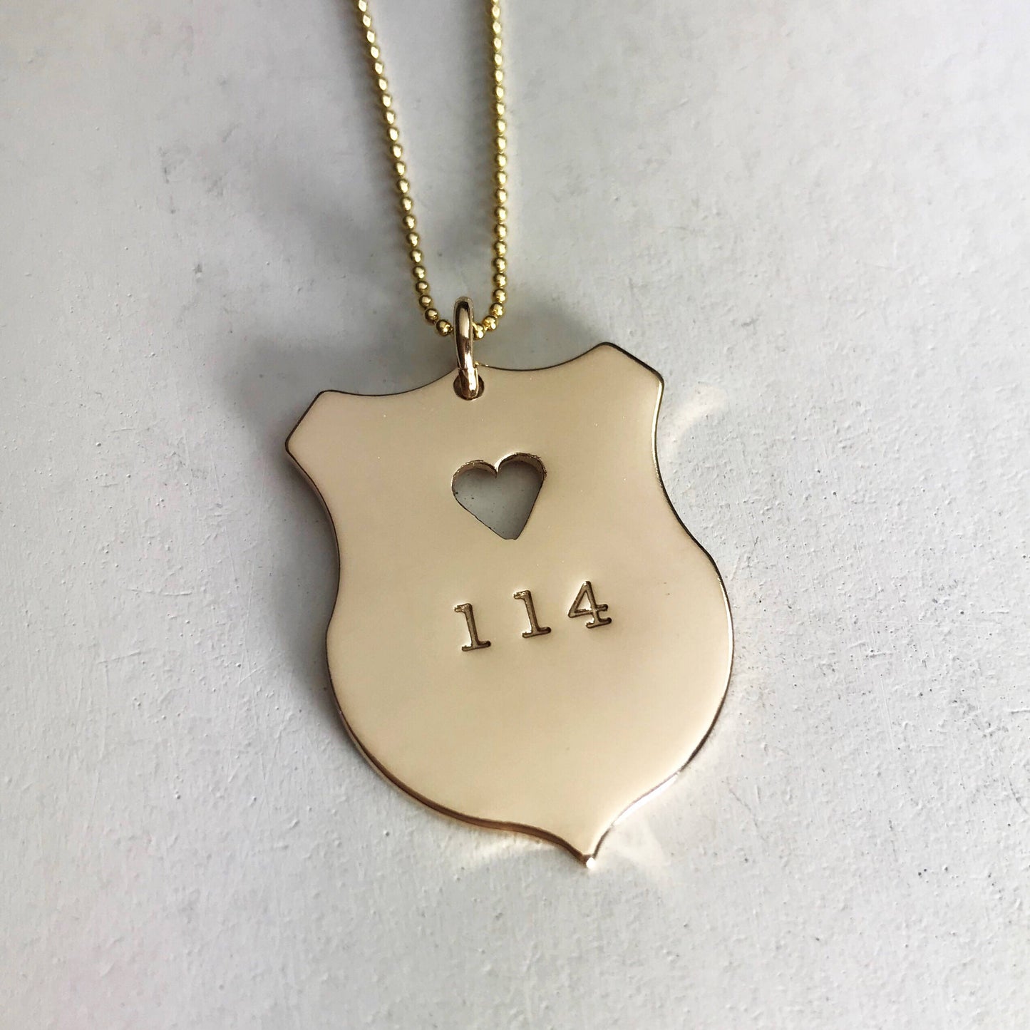 Police Badge Necklace - 14K GoldFill - Law Enforcement Deputy Sheriff Officer Jewelry - Police Officer Gifts