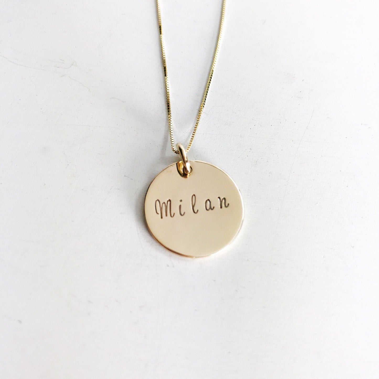 Name Necklace - Real 14K Gold - Name Jewelry - Hand Stamped & Personalized