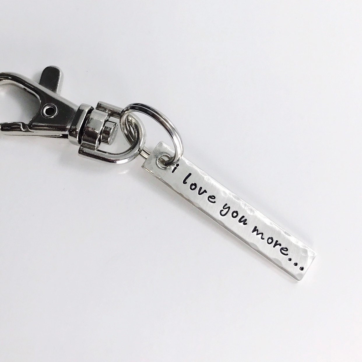 I Love You More Keychain - Sterling Silver Keepsake Charm