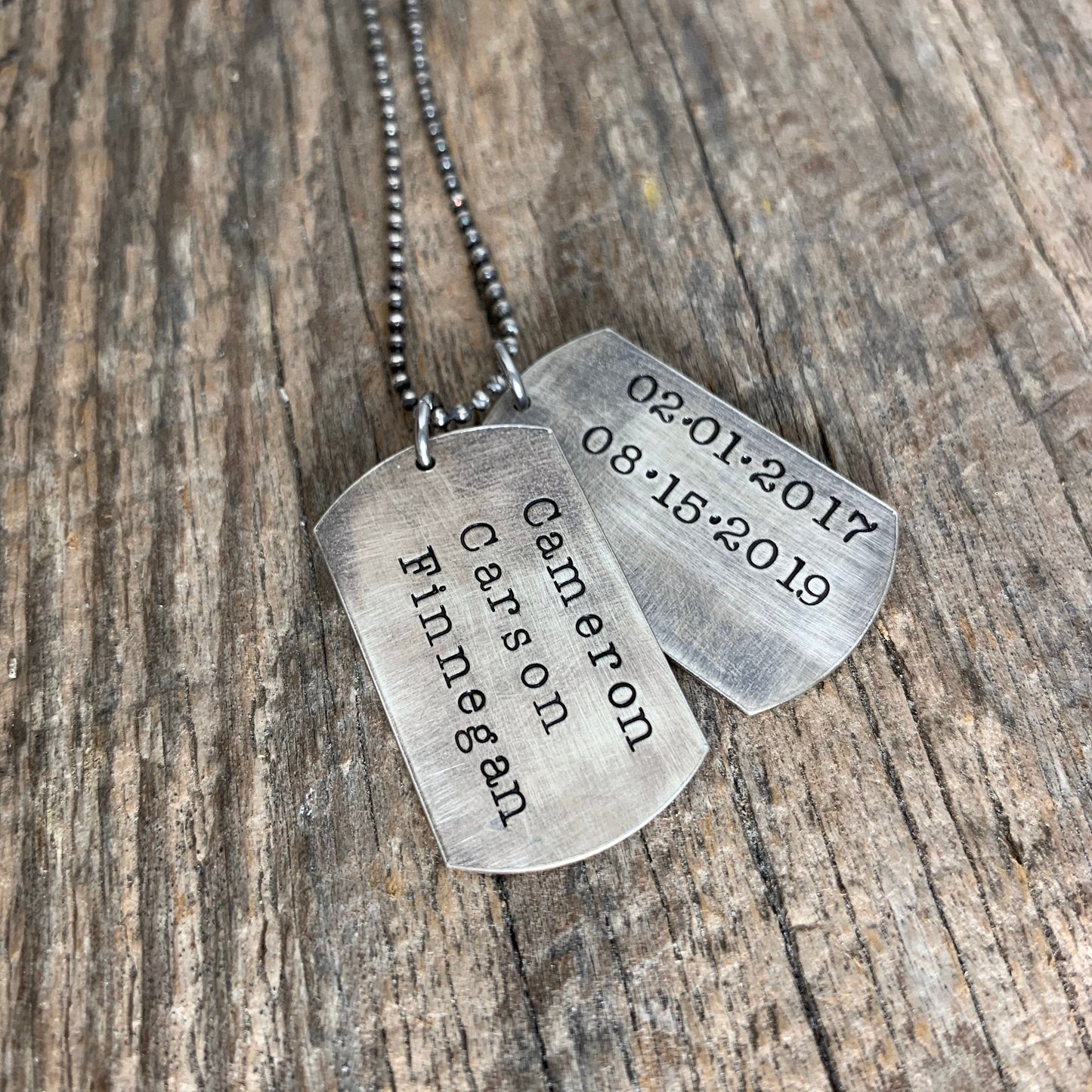 Dog Tag Necklace - Handmade Sterling Silver Dog Tags Necklace - Custom and Personalized Just for You - Small Dog Tags