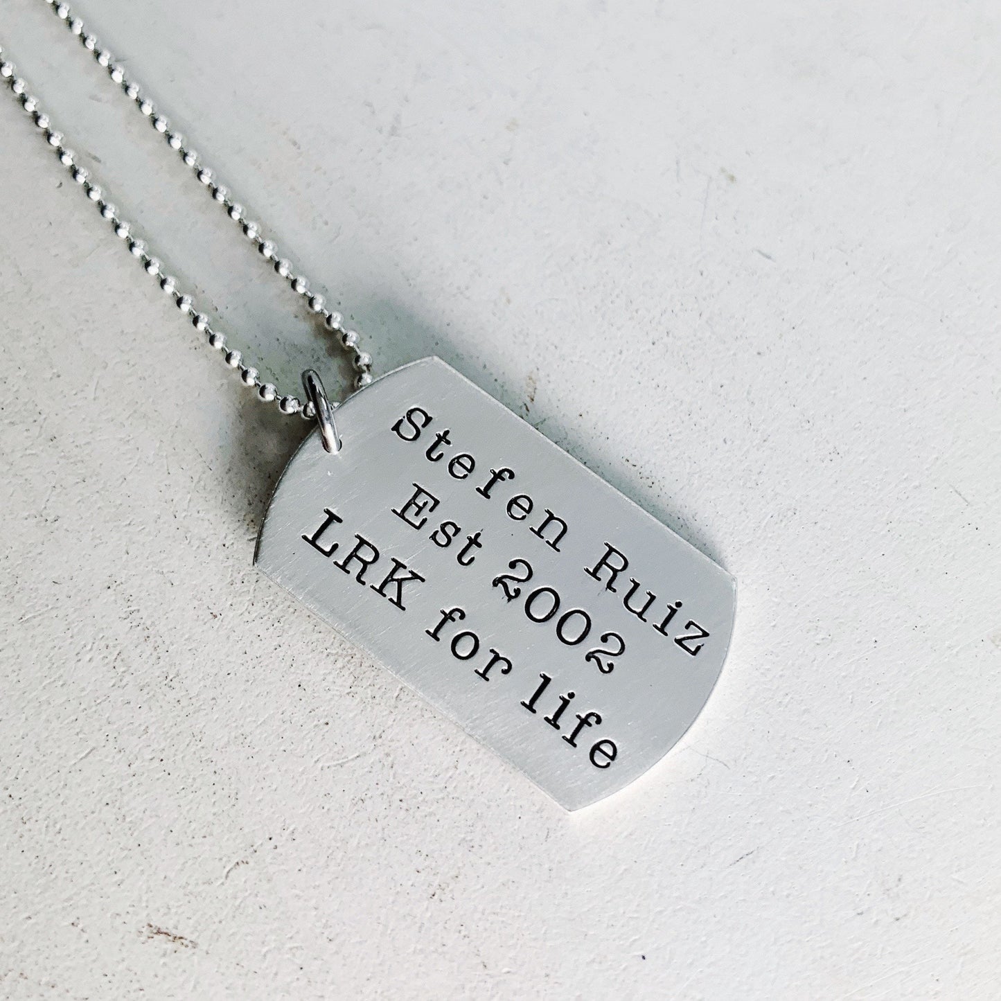 Dog Tag Necklace - Hand Stamped Sterling Silver Dog Tags Necklace -  Personalized Gift - Custom Dog Tags