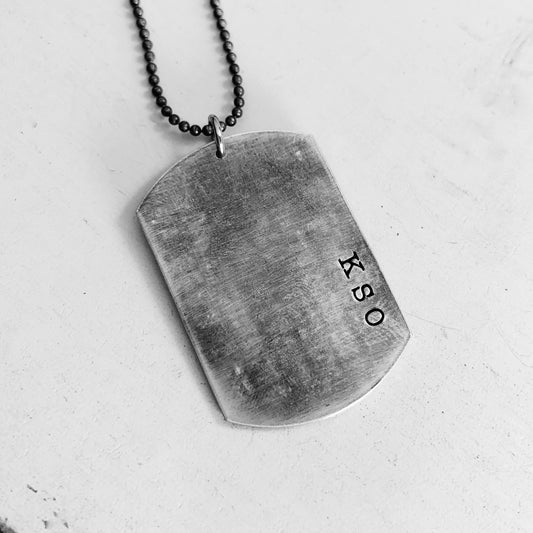 Dog Tag Necklace - Handmade Sterling Silver Dog Tags Necklace - Custom and Personalized Just for You - MEDIUM size Hand Stamped Pendant