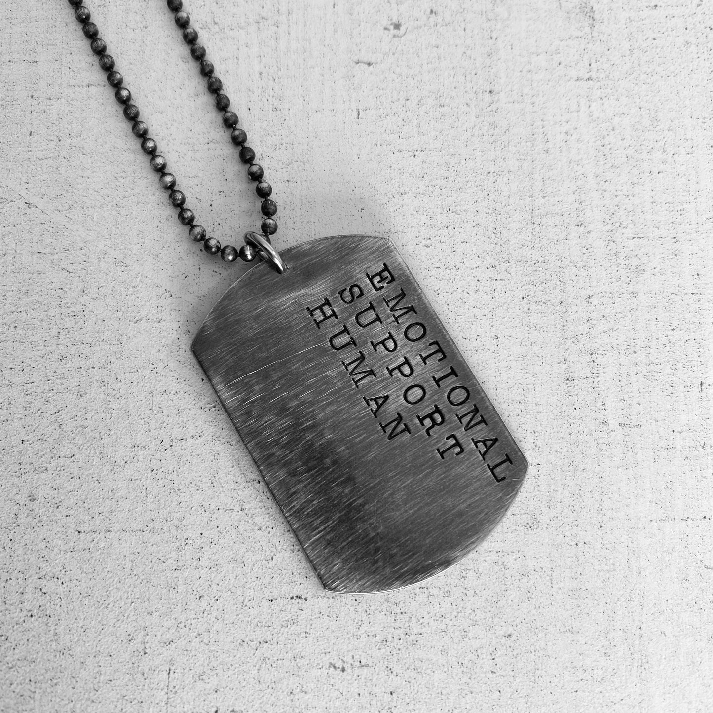 Dog Tag Necklace - Handmade Sterling Silver Dog Tags Necklace - Custom and Personalized Just for You - MEDIUM size Hand Stamped Pendant