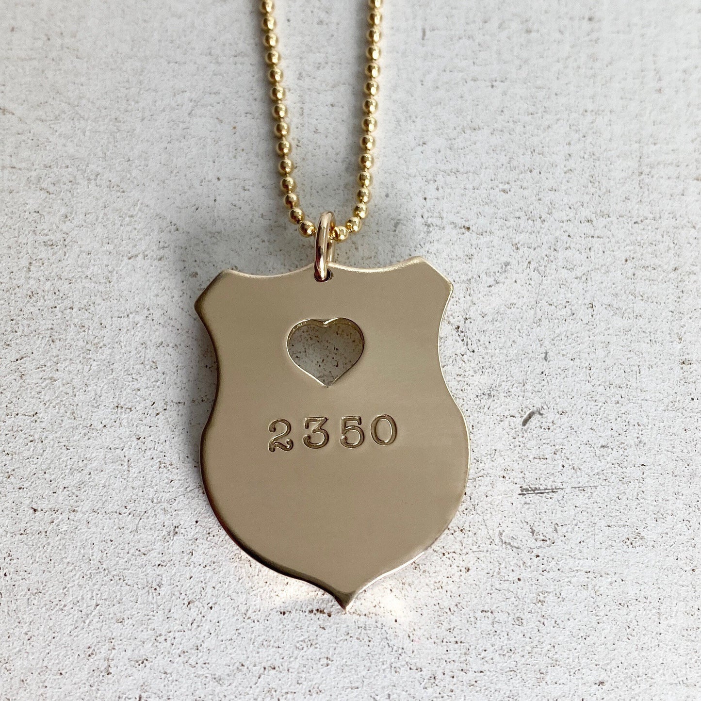 Police Badge Necklace - 14K GoldFill - Law Enforcement Deputy Sheriff Officer Jewelry - Police Officer Gifts