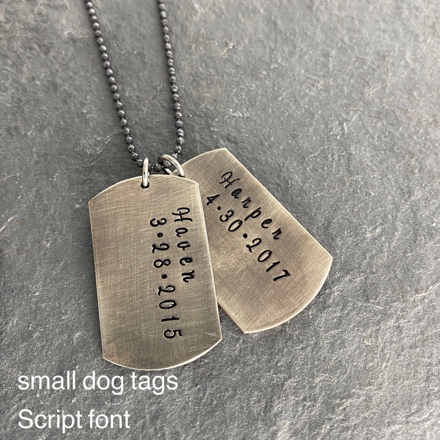 Dog Tag Necklace - Handmade Sterling Silver Dog Tags Necklace - Custom and Personalized Just for You - Small Dog Tags