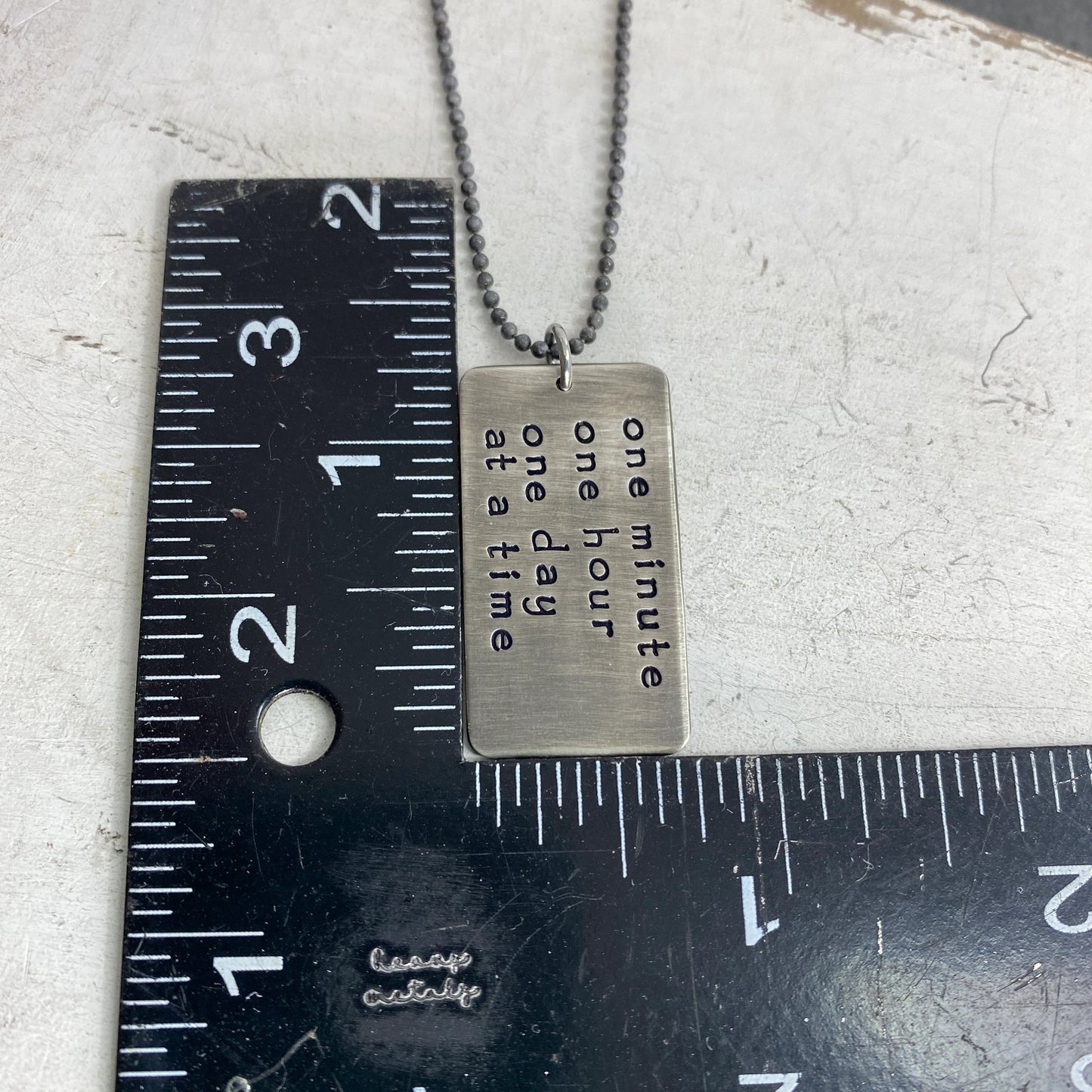 Dog Tag Necklace - Rectangle Rustic Dog Tags