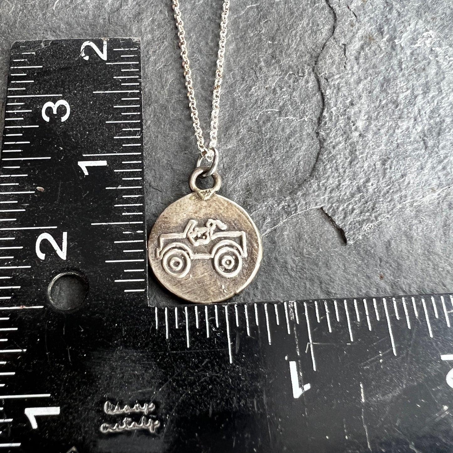 4x4 Off-Road Girl - Sterling Silver - Wax Seal Pendant - Trail Jewelry