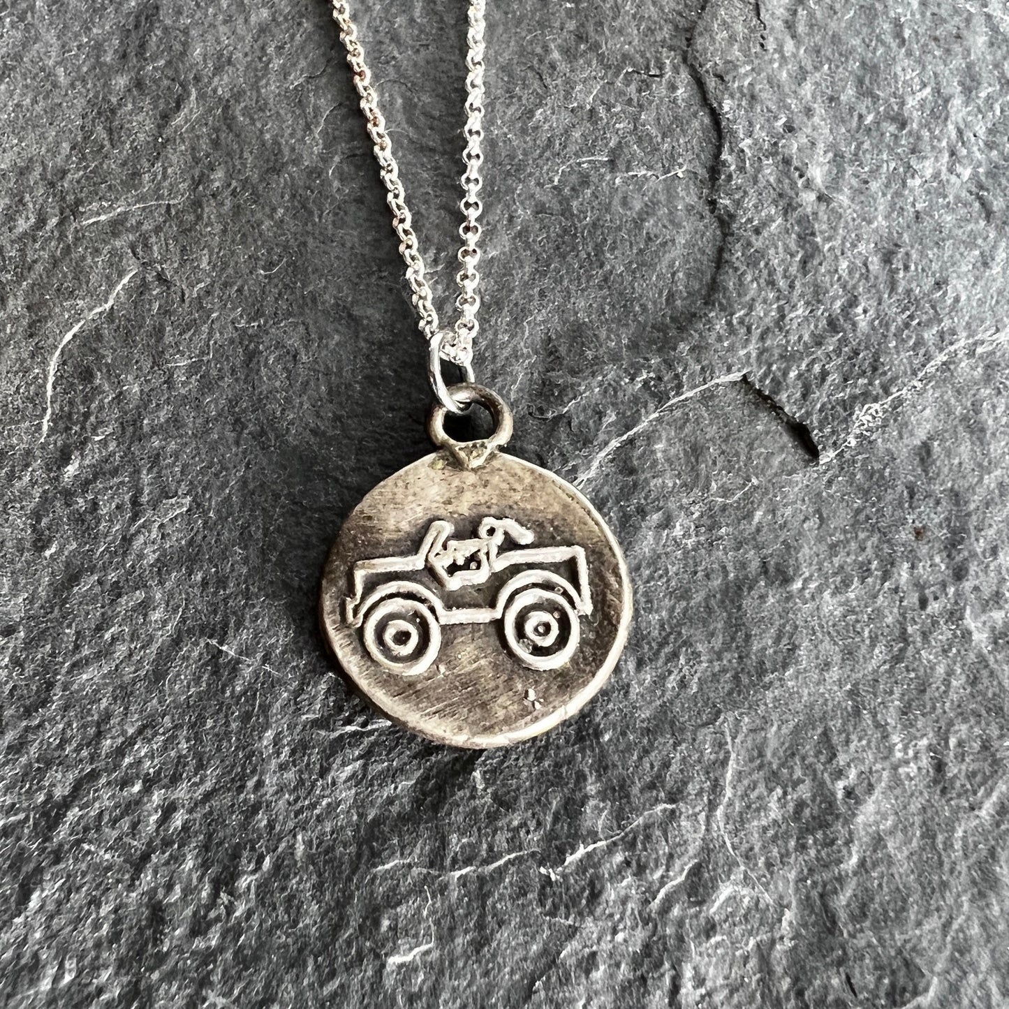 4x4 Off-Road Girl - Sterling Silver - Wax Seal Pendant - Trail Jewelry