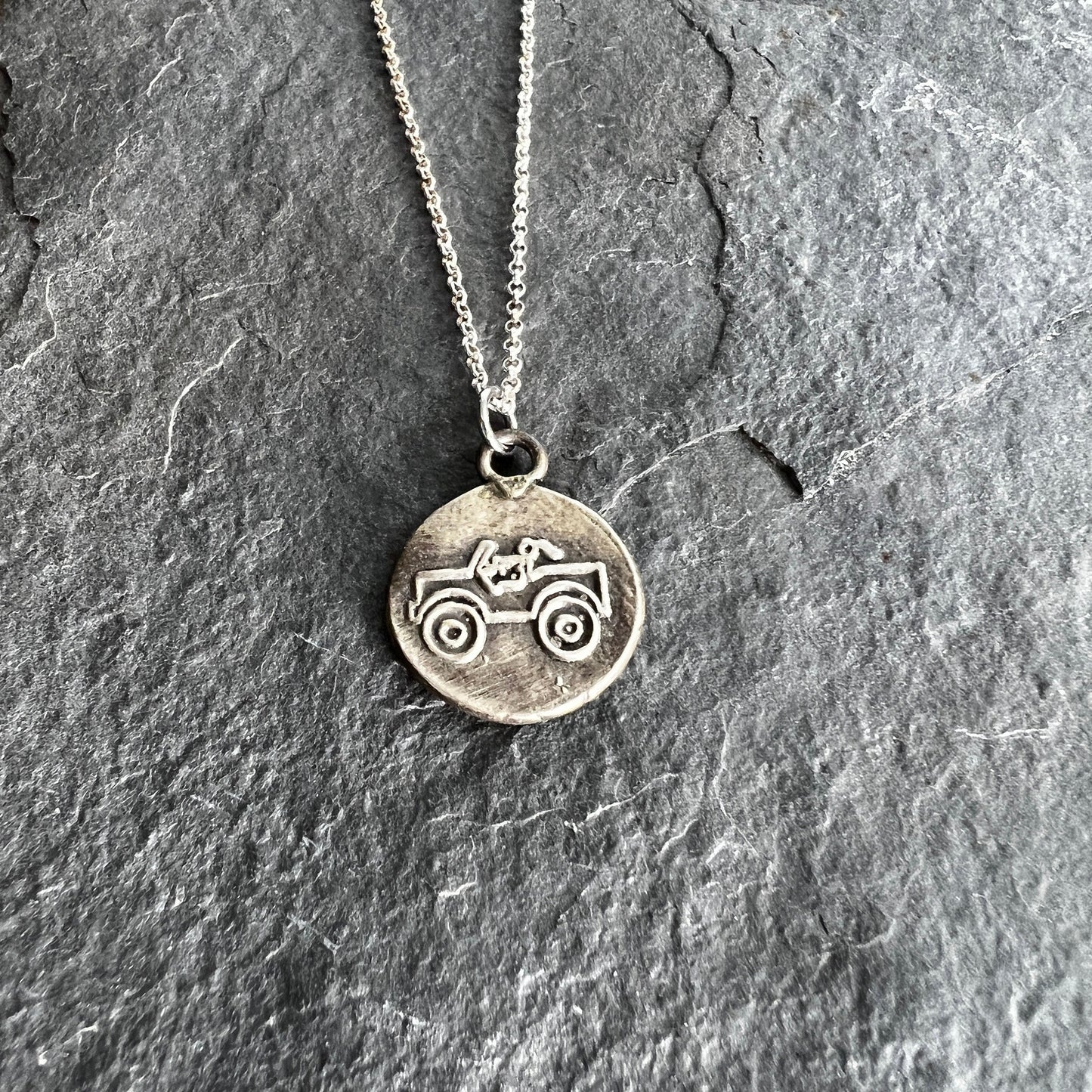 4x4 Off-Road Girl - Sterling Silver - Wax Seal Pendant - Trail Jewelry