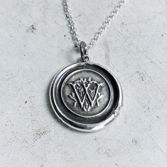 wax seal letter pendant necklace W