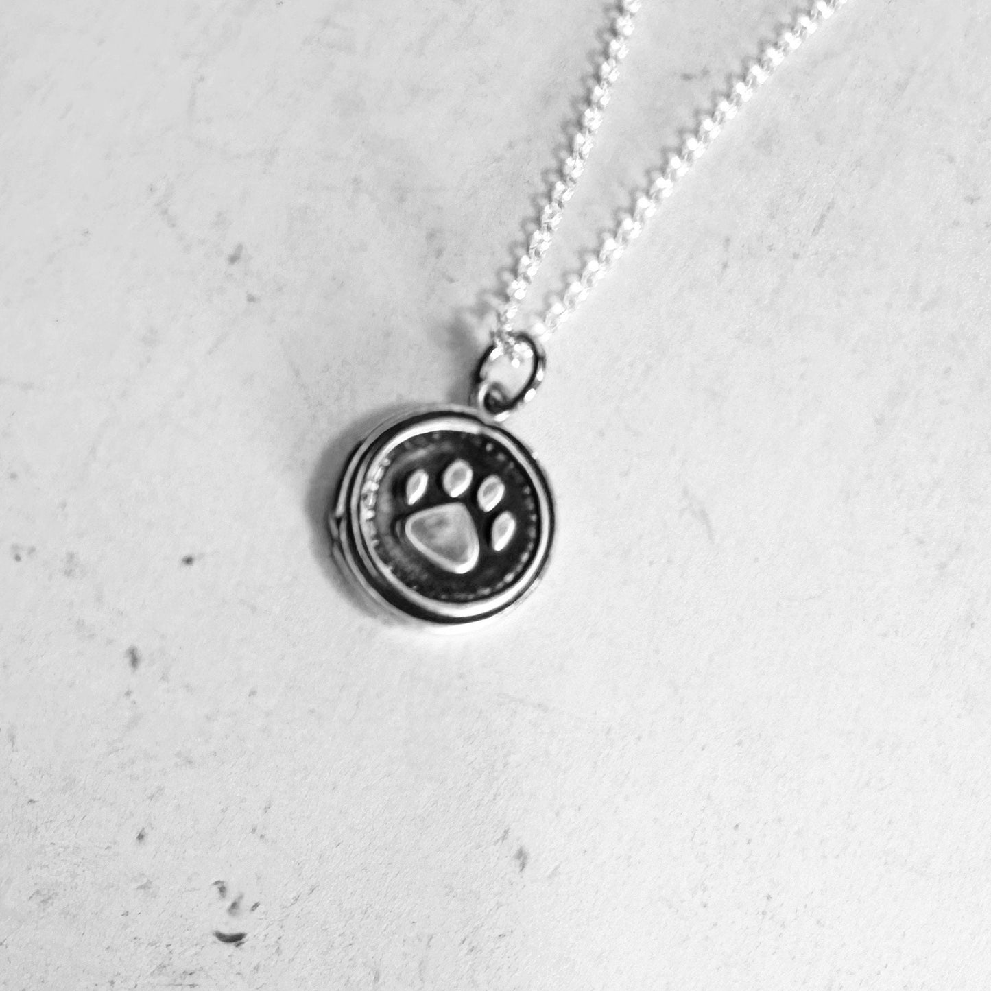 Paw Print Necklace - Fine Silver - Dog Paw - Pet Jewelry