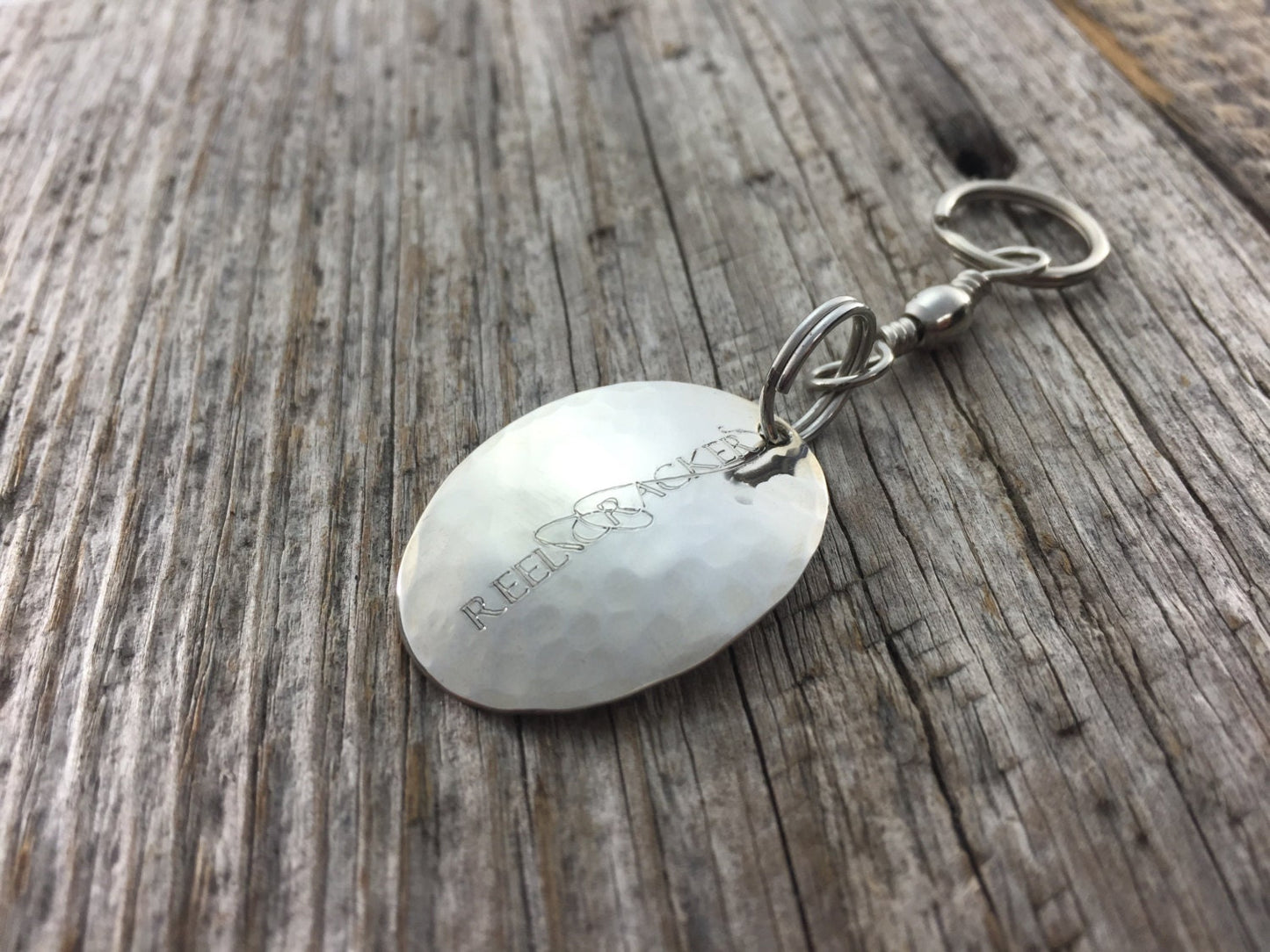 Fishing Lure Keychain - Custom Engraved Logo Handmade Sterling Silver Fishing Lure