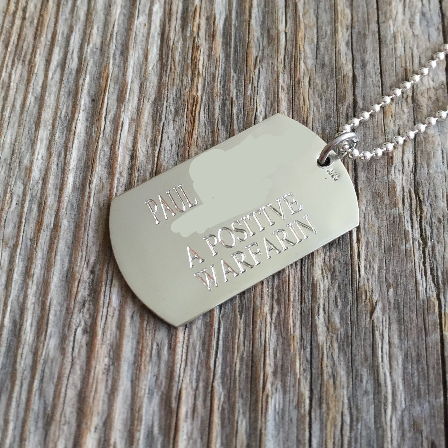 Medical Alert Dog Tag Necklace - Personalized Custom Sterling Silver Medical ID Necklace