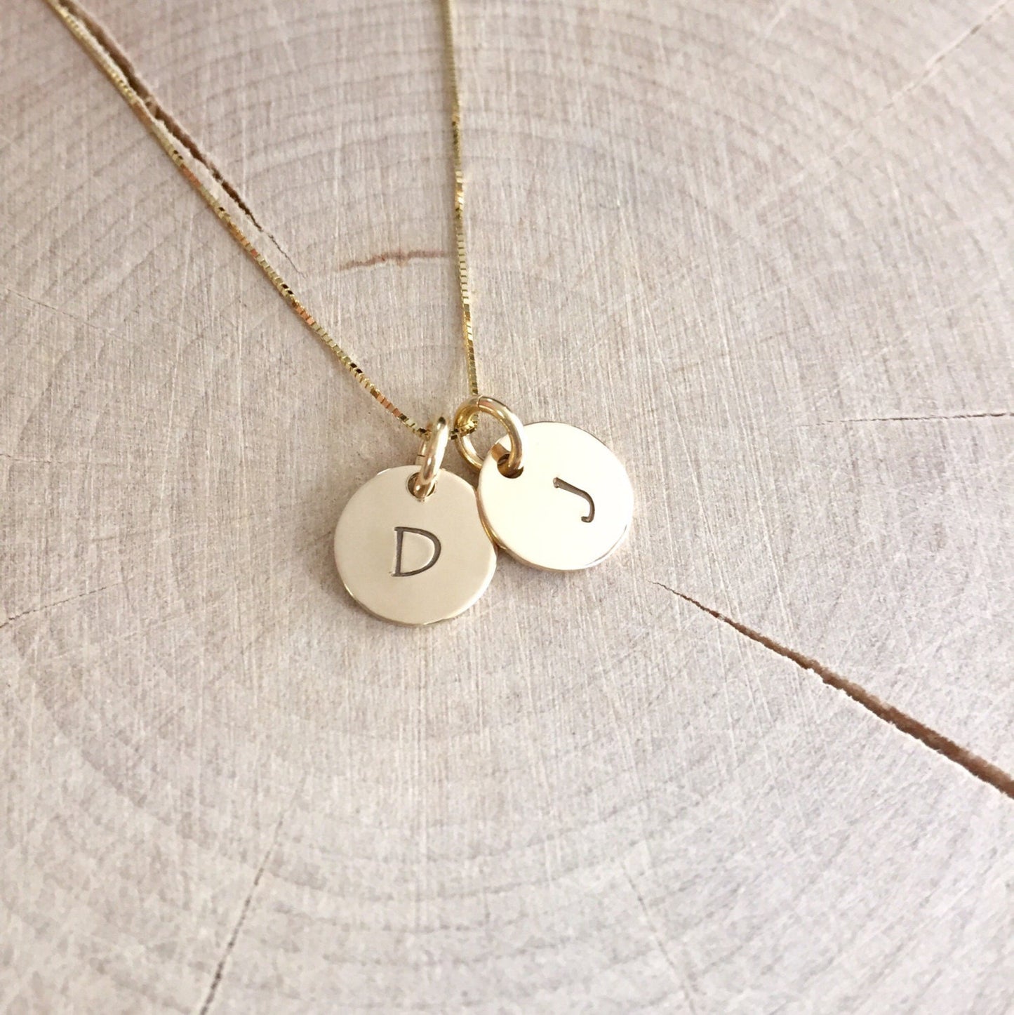 Initial Charm - 14K Solid Gold - Letter Necklace - Personalized Jewelry